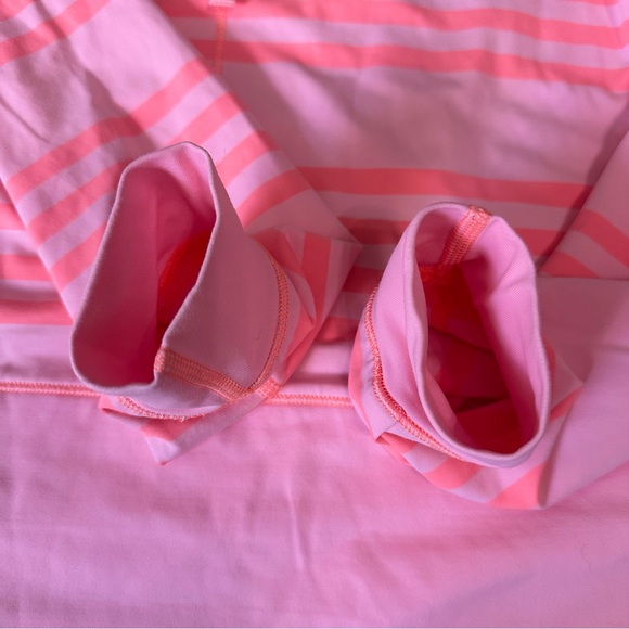 Lululemon Run: Warm Up Crew Ocean Stripe Bleached Coral / Pop Orange Sz 4 - Picture 5 of 9